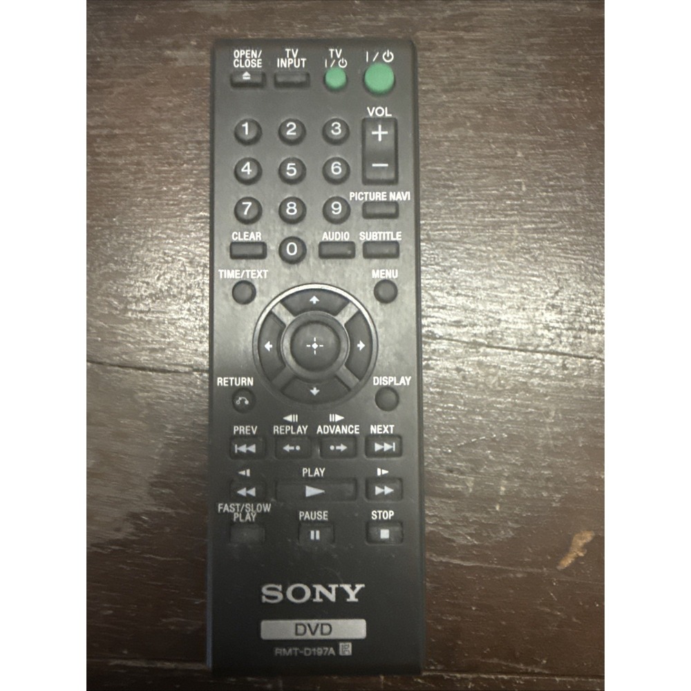 Sony SR510H DVD Player Remote Rmt – D197A